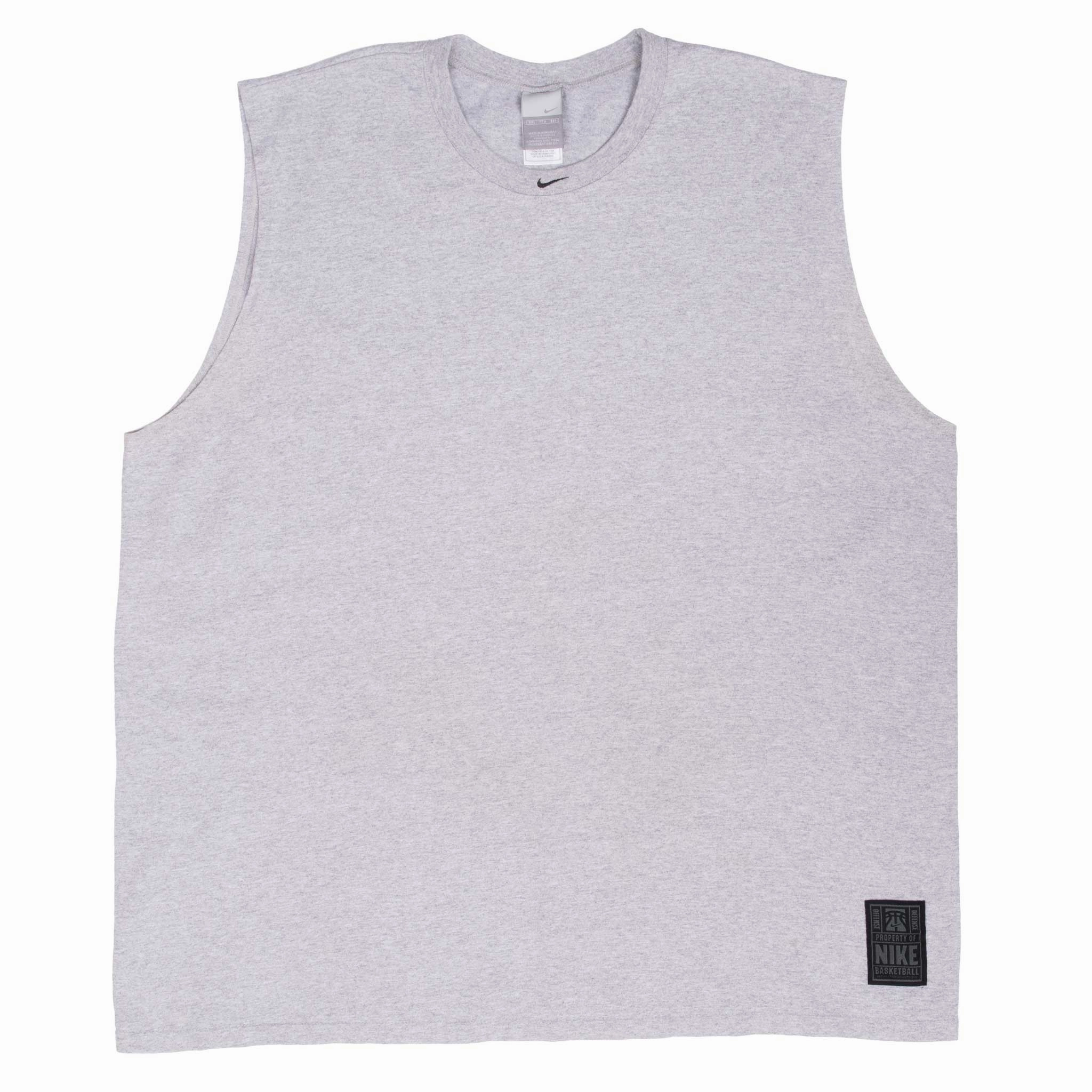 VINTAGE NIKE CENTER SWOOSH GREY TANK TOP TEE SHIRT 1990S 2XL