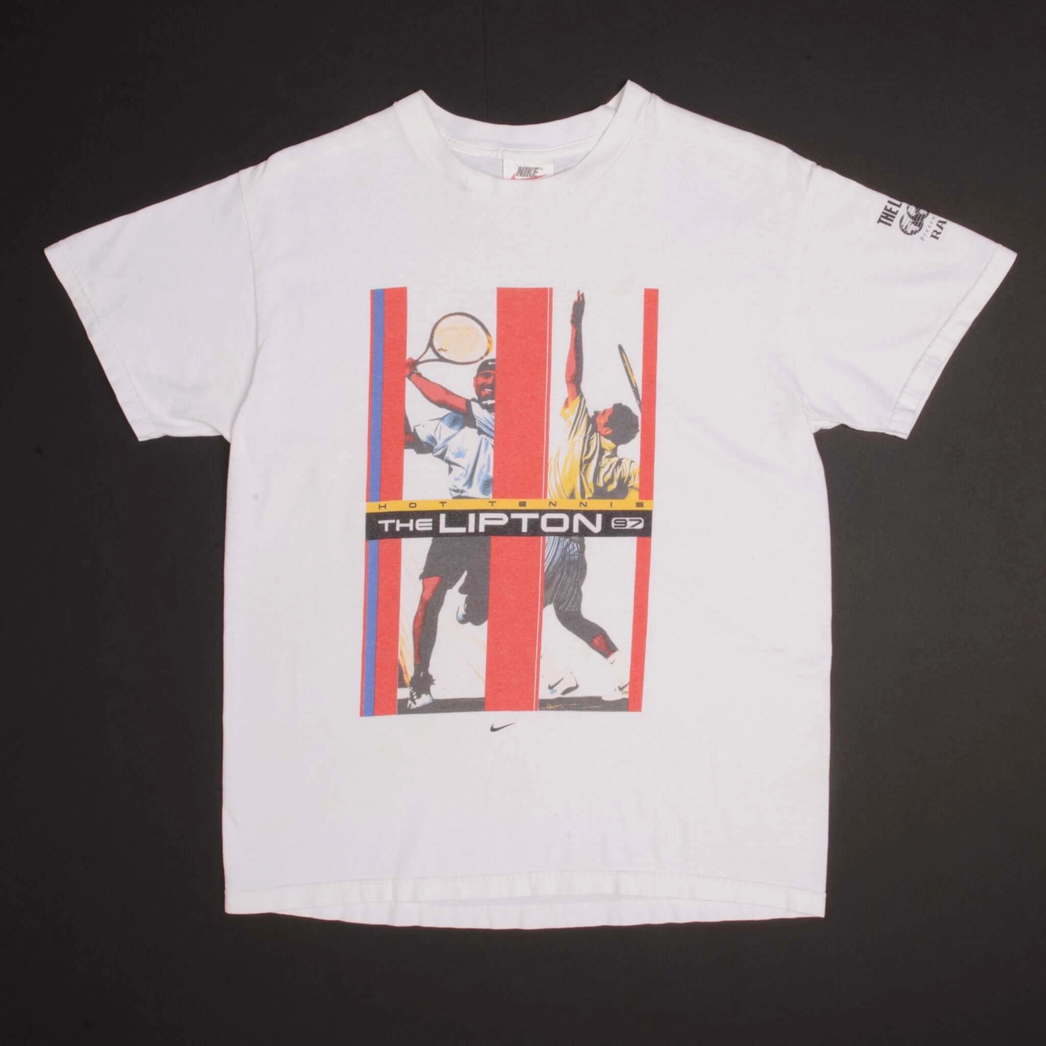 VINTAGE NIKE HOT TENNIS THE LIPTON 1997 TEE SHIRT SIZE SMALL MADE IN USA