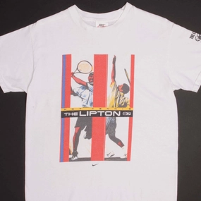 VINTAGE NIKE HOT TENNIS THE LIPTON 1997 TEE SHIRT SIZE SMALL MADE IN USA