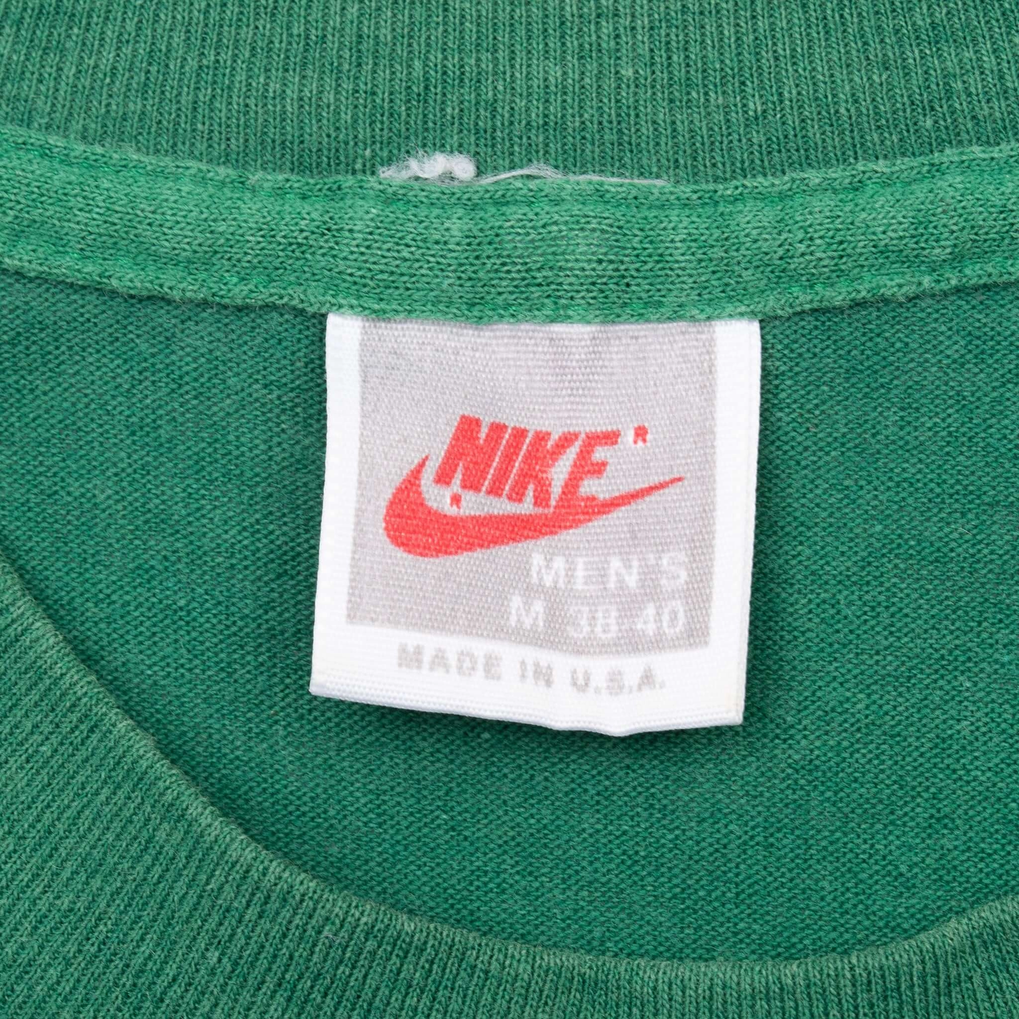 VINTAGE NIKE JUST DO IT GREEN TEE SHIRT LATE 1980S SMALL MADE IN USA