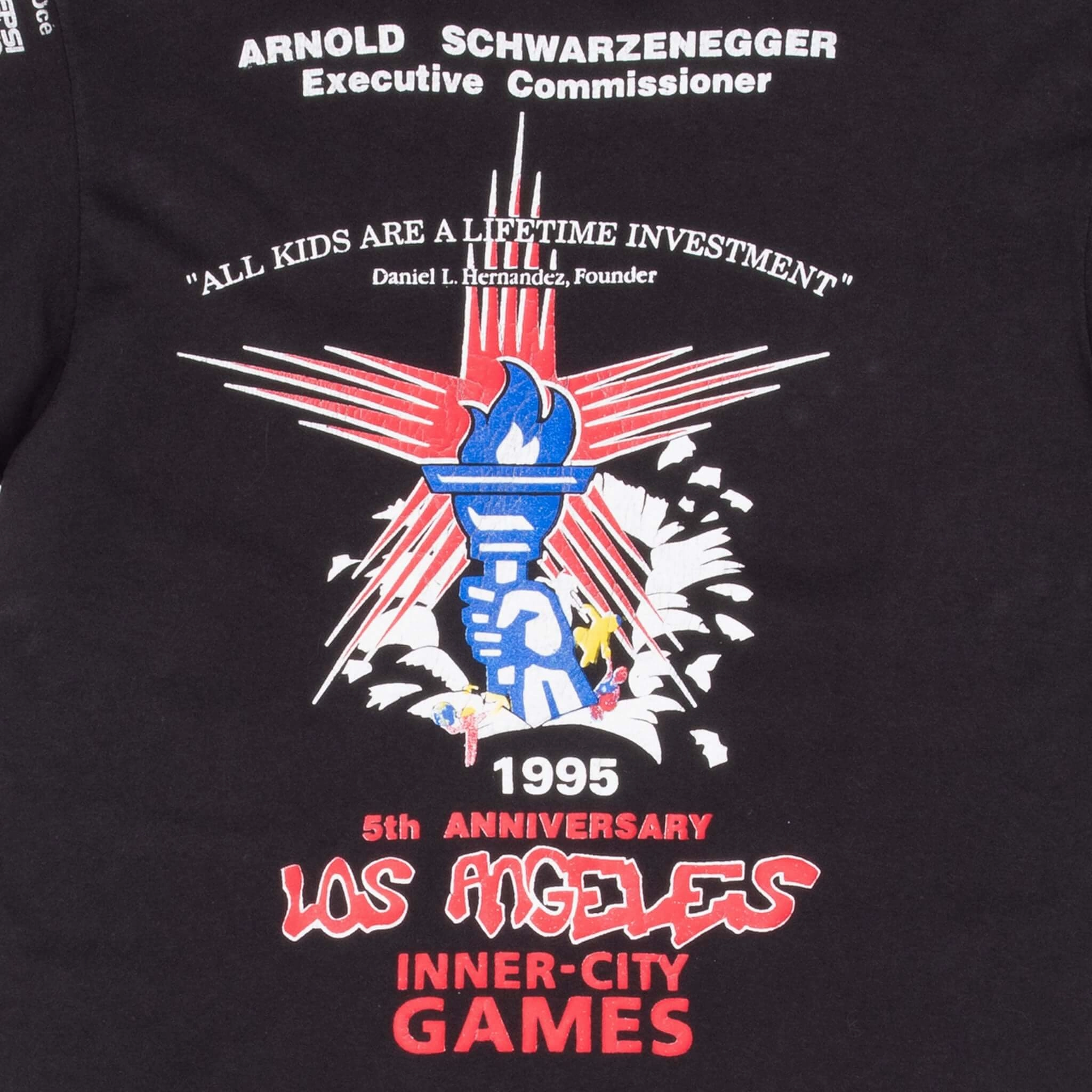 VINTAGE NIKE LOS ANGELES INNER CITY GAMES 1995 BLACK TEE SHIRT MEDIUM