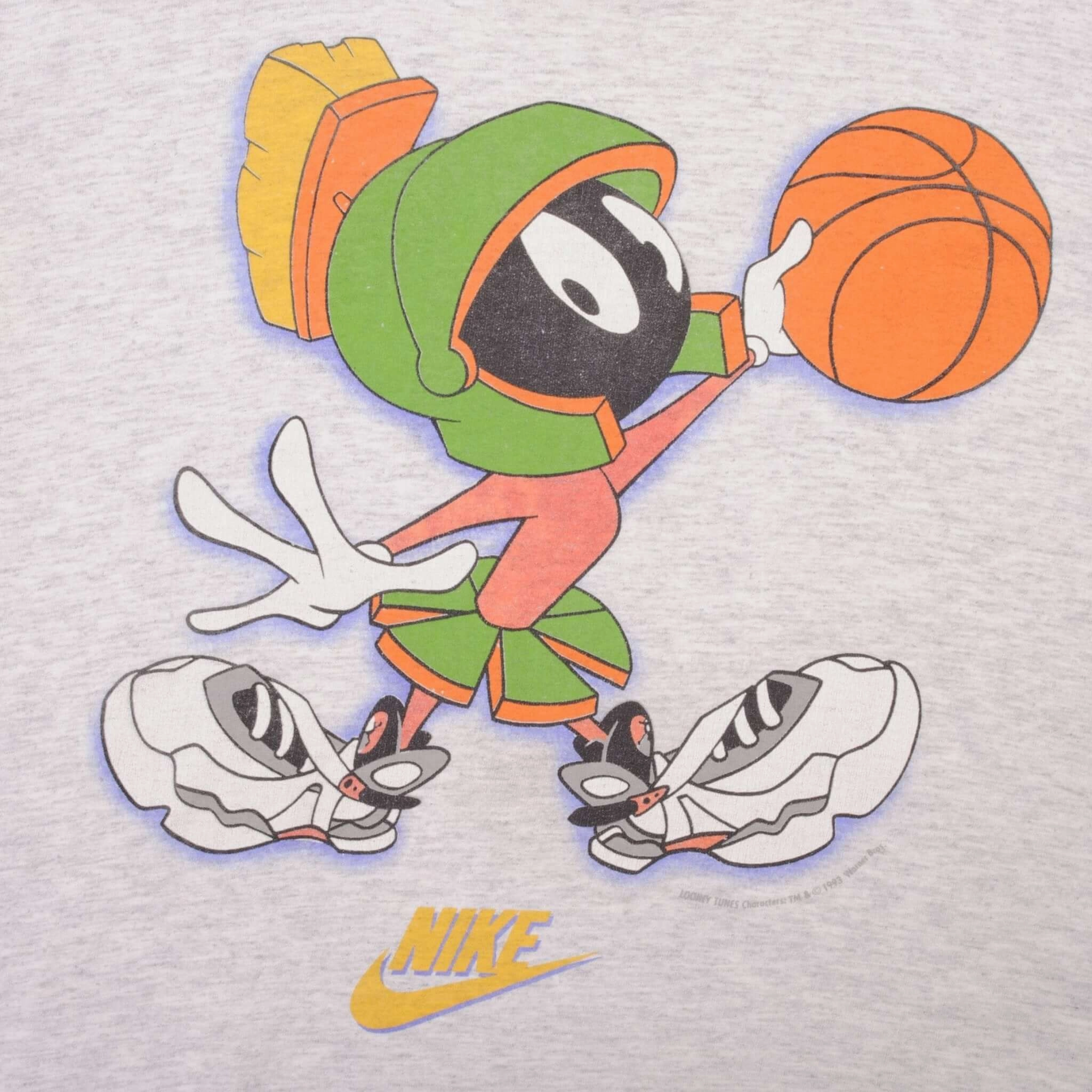 VINTAGE NIKE MARVIN THE MARTIAN LOONEY TUNES TEE SHIRT 1993 LARGE MADE IN USA