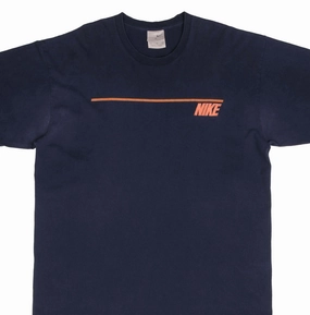VINTAGE NIKE SPELLOUT NAVY BLUE TEE SHIRT 2000S SIZE XL