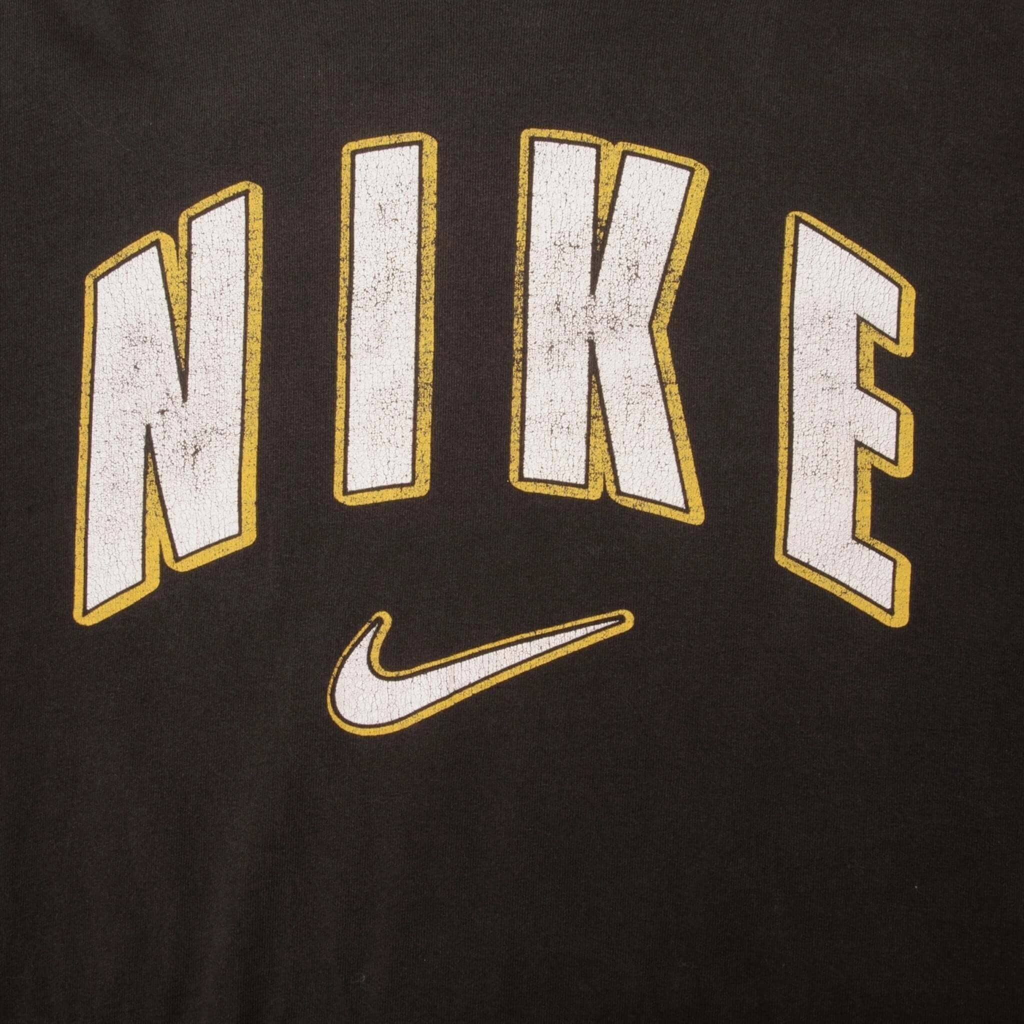 VINTAGE NIKE SWOOSH BLACK TEE SHIRT LATE 1990S MEDIUM MADE IN USA