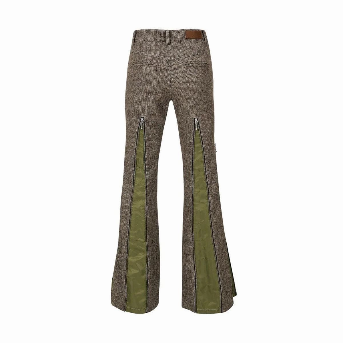 Wmns Aika Herringbone Zip-Up Bell Pants 'Grey'