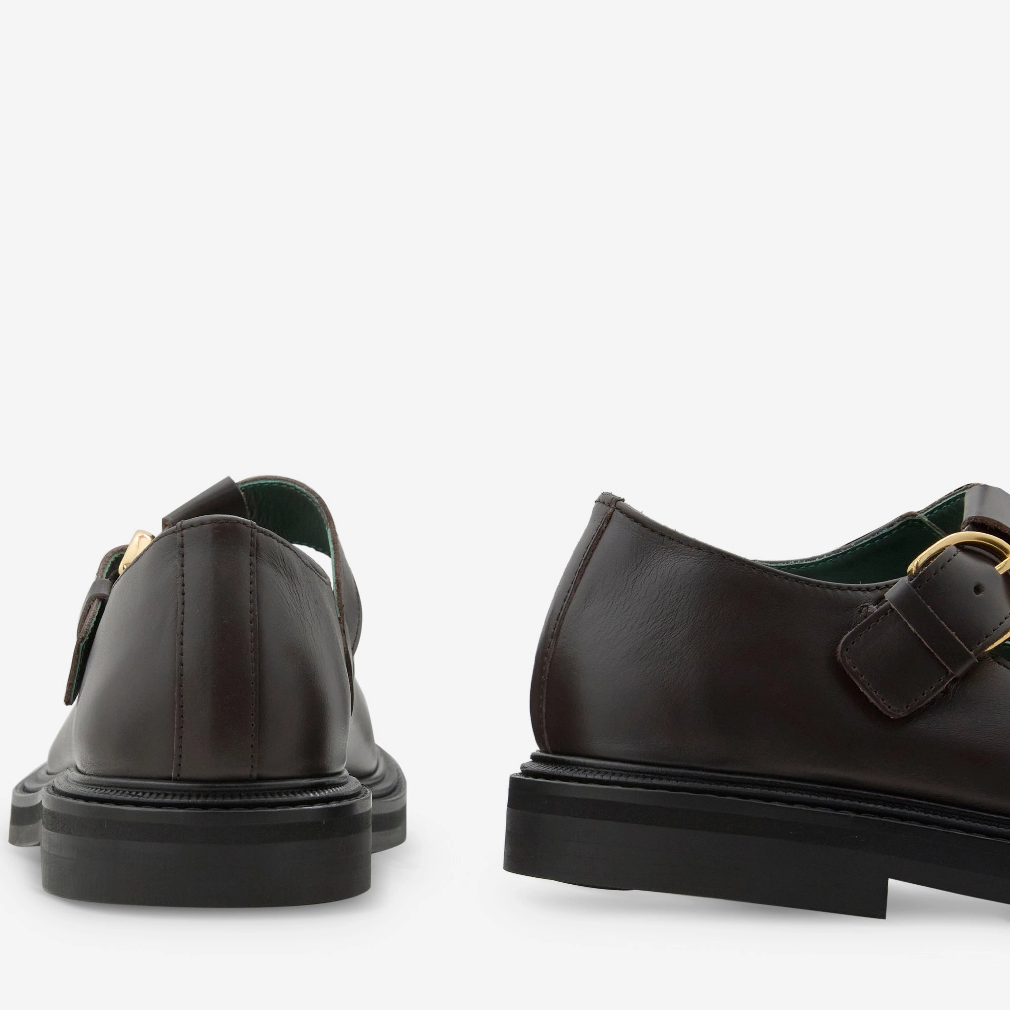 Women's Vinnee T-Strap Derby Dark Brown Leather